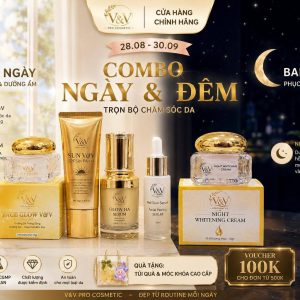 COMBO NGÀY & ĐÊM V&V PRO COSMETIC – Trọn Bộ 5 Món